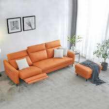 orange living room sofa sets