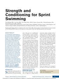 conditioning for sprint swimming