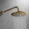 Luxury rainfall shower system rose gold polish brass material faucet wall mount shower with rod 3 ways of water mixer set. 1