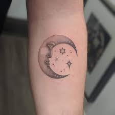 crescent moon and star tattoos