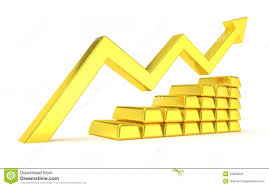Gold Index Chart Golden Ingots Stock Illustration