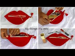 diy lips pencil pouch lips purse