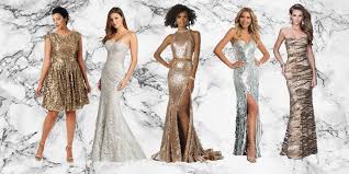 gold silver and metallic prom dresses