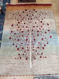 afghan pomegranate tree folk art rug