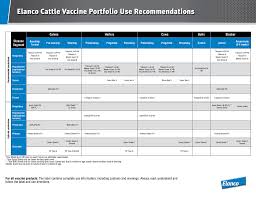 Cattle Vaccine Recommendation Chart