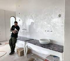 clean white venetian plaster with