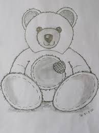teddy bear drawing with sching and