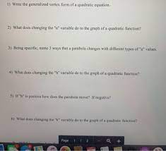 Write The Generalized Vertex Form Of A
