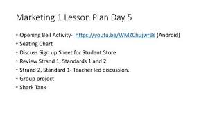 Marketing 1 Lesson Plan Day 5 Ppt Download