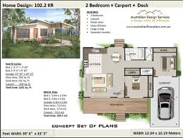 2 Bedroom Carport House Plan Living