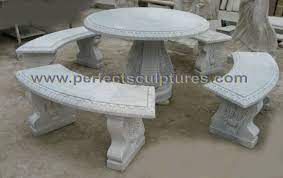 Antique Garden Stone Marble Table Chair