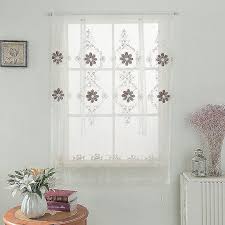 fl embroidered tie up shade curtain