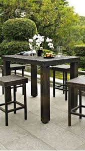 Outdoor Wicker High Dining Table