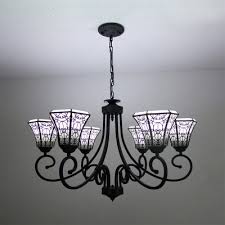 Traditional Black Chandelier Bell Shade 6 Lights Metal Pendant Light For Dining Room Villa Beautifulhalo Com