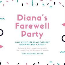 Farewell Party Invite Email Pink And Blue Confetti Farewell Party