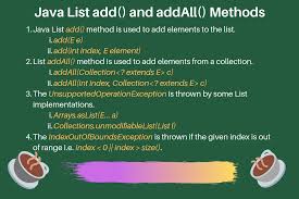 addall methods for java list