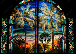 Stained Glass Window Depicting Palm