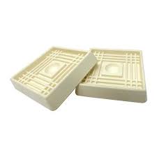 2 in beige square smooth rubber floor