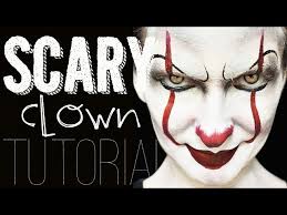 scary clown face painting tutorial