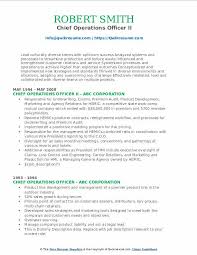 Chief Operations Officer Resume Samples Qwikresume