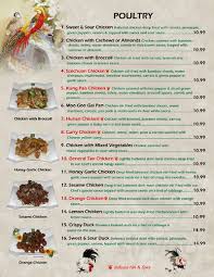 menu for chang garden in weston wi