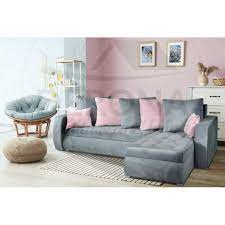 Pale Pink Corner Sofa Bed Trinity