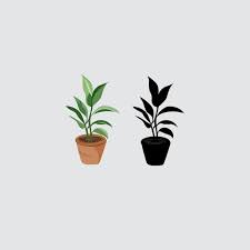 Pots Icon Set Of Tree Garden Plant Vector