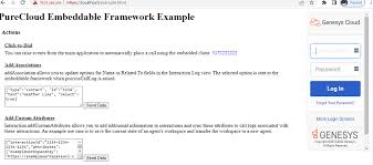 purecloud embed framework iframe error