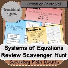 Equations Review Scavenger Hunt