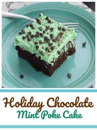 It's a boxed cake mix that is cooked and then filled with a vanilla pudding mixture. Holiday Chocolate Mint Poke Cake The Baking Chocolatess The Baking Chocolatess