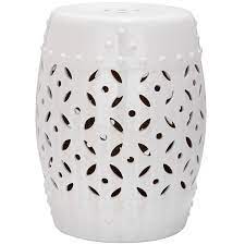 White Ceramic Garden Stool Acs4510a