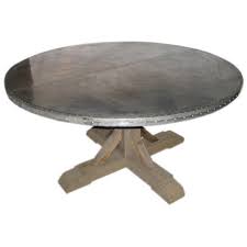 Belgian Round Zinc Top Dining Table At