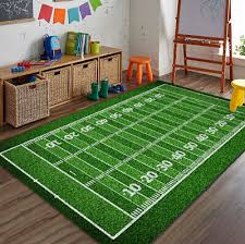 green football soccer pitch rug play