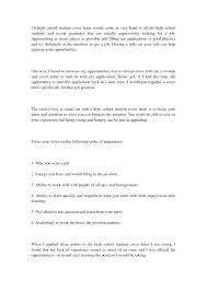 Sample Cover Letter For High School Students With No Experience