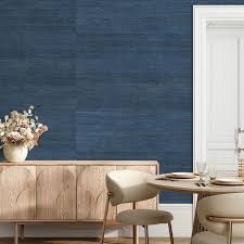 Buy Grasscloth Navy Blue Wallpaper