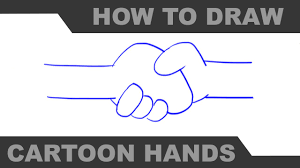 Next draw a horizontal line on both ends of each shaking hand for the arms and or sleeves. How To Draw Cartoon Hands Part 3 Mr H Youtube