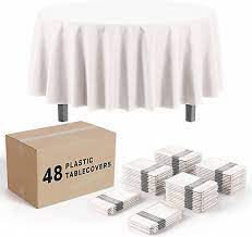 white round tablecloths in bulk 48 pack