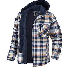 men s flannel shirt jacket fleece lined