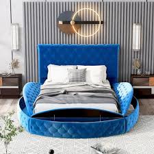 Upholstery Velvet Platform Bed