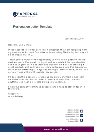 Rewrite the paragraphs with your own words describing your situation. Professional Resignation Letters Formal Samples