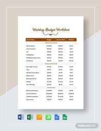 15 wedding budget templates free pdf