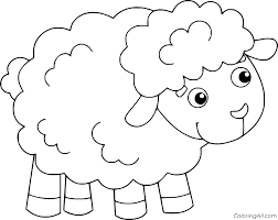 More 100 images of different animals for children's creativity. Cute Furry Sheep Coloring Page Coloringall
