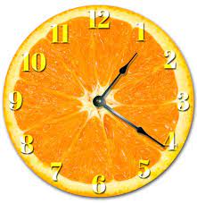 Orange Fruit Kitchen Clock Large 10 5