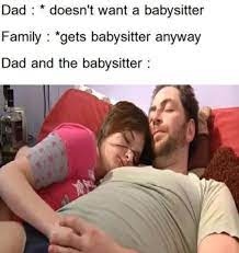 Daddy and babysitter