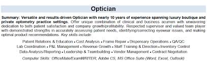 Resume Tips For Opticians Optician Career Ihireoptometry
