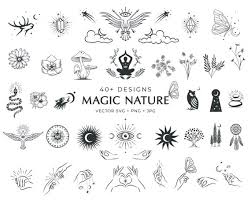 Magic Nature Vector Icon Set Celestial