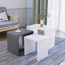Set Of 3 Nesting Tables Modern Coffee