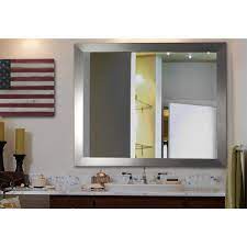 Made of high quality silvered mirror, this simple and functional mirror provides maximum clarity. 35 In W X 55 In H Framed Rectangular Bathroom Vanity Mirror In Silver V003 34 5 54 5 The Home Depot