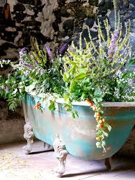 Container Garden Ideas With Old Bathtub