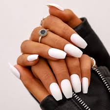 You can also use other colors to get matte black nail designs, white matte nail designs, matte grey. Amazon Com Campsis Matte Coffin False Nails White Long Press On Nails Acrylic Clips Nails Full Cover Nails Women And Girls Pack Of 24 Beauty